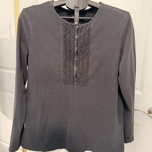 L.L. Bean Black Button-Down Women's Shirt